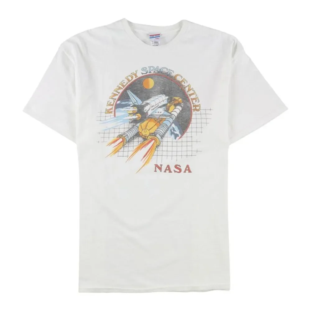 Junk Food Womens NASA Graphic T-Shirt, White, L, DM